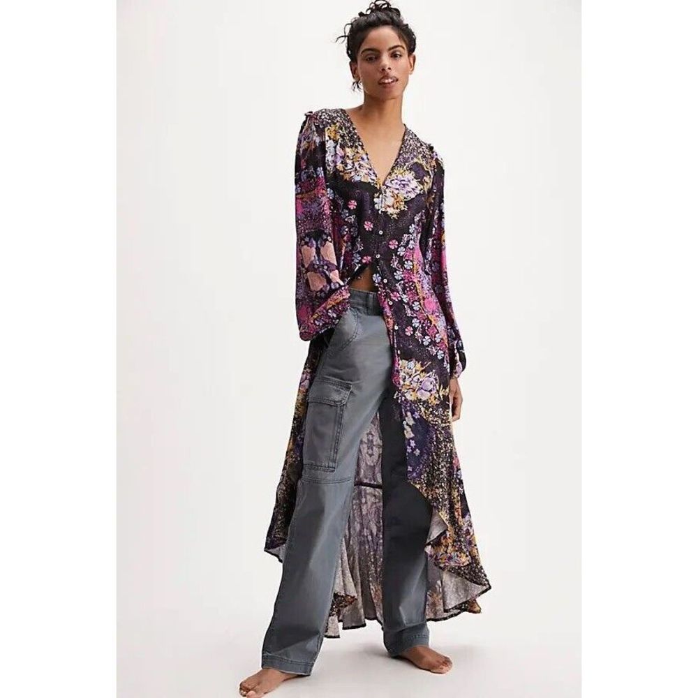 Free People Marais Printed Midi Dress Size XS